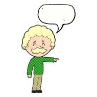 cartoon man with mustache pointing speech bubble N35
