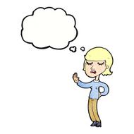 cartoon woman ignoring with thought bubble N30