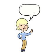 cartoon woman ignoring with speech bubble N35