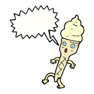 cartoon ice cream with speech bubble N8