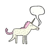 cartoon unicorn with speech bubble N54