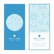 Vector doodle circle water texture vertical round frame pattern invitation