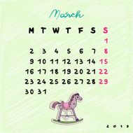 Horses March calendar 2015 N2