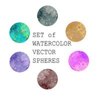 Set of watercolor vector sphere