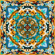 hand-drawing ornamental design for silk neckerchiefs or printing on textile N3