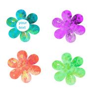 Set of watercolor vector flowers
