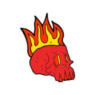 Cartoon Flaming Skull N74