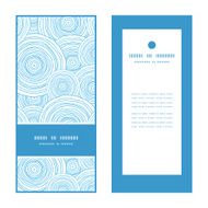 Vector doodle circle water texture vertical frame pattern invitation greeting N4