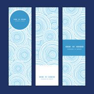 Vector doodle circle water texture vertical banners set pattern background