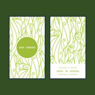 Vector abstract swirls texture vertical round frame pattern business cards