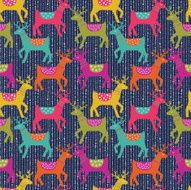 Christmas seamless pattern with deers N2