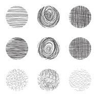 set of hand drawn lines textures scribbles pen N3