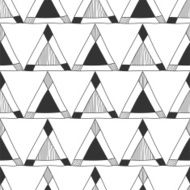 Seamless black and white abstract pattern of triangles