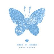 Vector purple lace flowers butterfly silhouette pattern frame