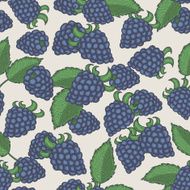 Doodle blackberries seamless pattern