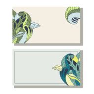 Floral hand drawing business cards set