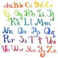 hand darwn watercolor alphabet N2