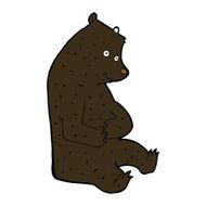 cartoon happy black bear N7