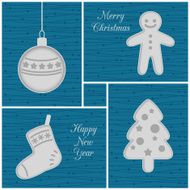 Christmas mini cards blue
