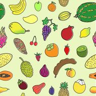 Seamless pattern with hand drawn fruits N3