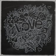 Love hand lettering and doodles elements sketch N4