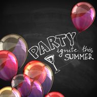 ignite this summer party holiday illustration with flying multicolored balloons