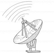 Sketch Satellite Dish Radio