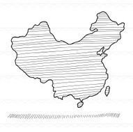 Sketch China Map Stripe