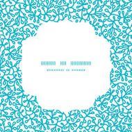 Vector abstract underwater plants circle frame seamless pattern background