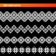 set of seamless ethnic borders floral patterns
