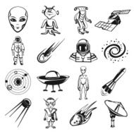 Vector space icon set