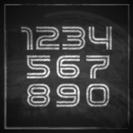vector set of chalk sketched characters on blackboard background artistic N3