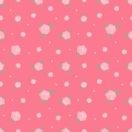 Vector minimalistic vintage retro rose flowers seamless pattern N3