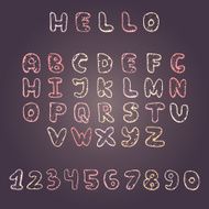 Vector hand drawn doodle font in sketch style N5