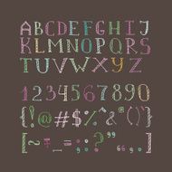 Vector hand drawn doodle font in sketch style N6