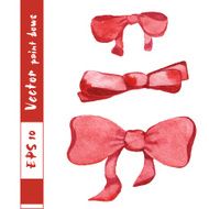 Hand-drawn painted red bows