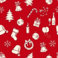 Vector Seamless New Year and Christmas Pattern N13