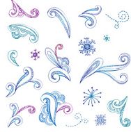 Doodle winter design elements N3