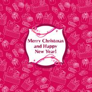 Greeting Christmas card with seamless presents N2