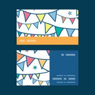 Vector colorful doodle bunting flags horizontal stripe frame pattern business N2