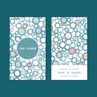 Vector colorful bubbles vertical round frame pattern business cards set