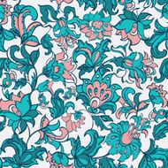 ethnic flowers seamless vector N3