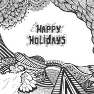 Christmas and happy new year doodle sketch with typography N2