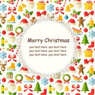 Vector christmas background with flat icons and place for text N2