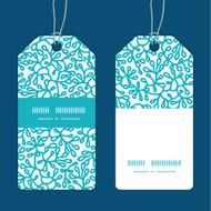 Vector abstract underwater plants vertical stripe frame pattern tags set