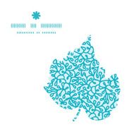 Vector abstract underwater plants leaf silhouette pattern frame