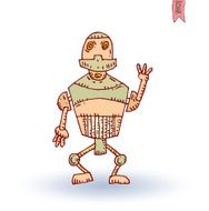 Doodle Robot cartoon vector illustration N39