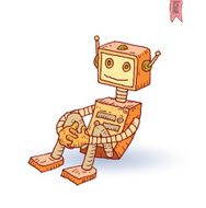 Doodle Robot cartoon vector illustration N41