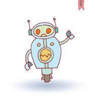 Doodle Robot cartoon vector illustration N42