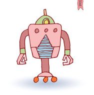 Doodle Robot cartoon vector illustration N45